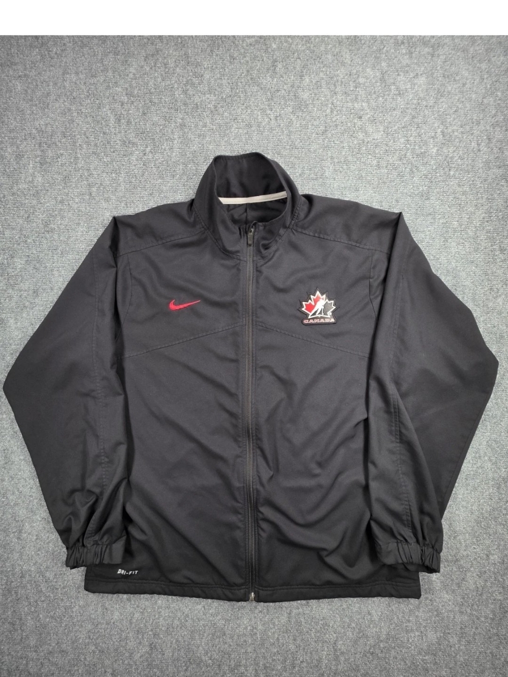 Nike Dri Fit Hockey Canada Mens XL Jacket Team Canada Black Lightweight